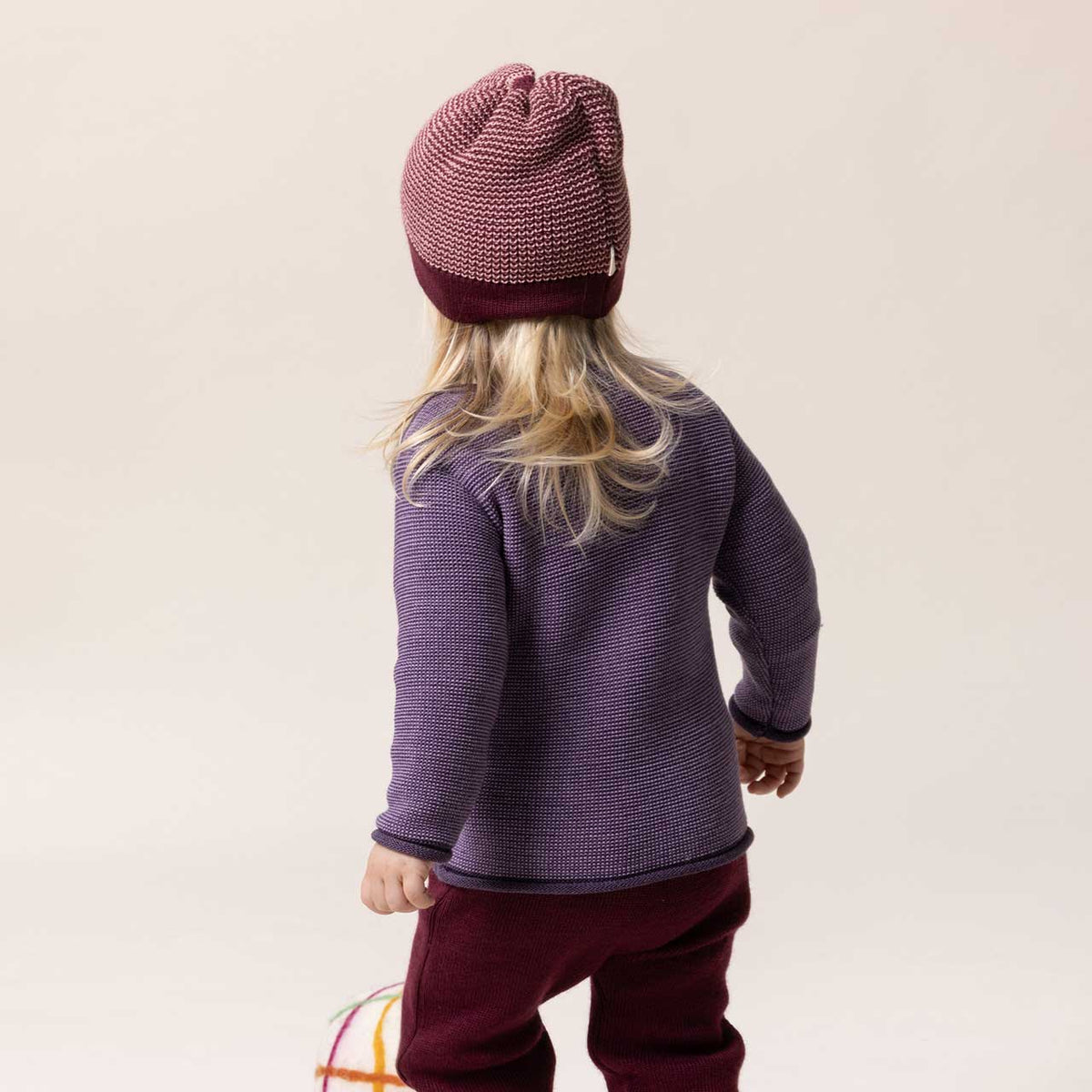 Organic Merino Baby Jumper - Rose/Natural (3m-4y) *Retired Colour