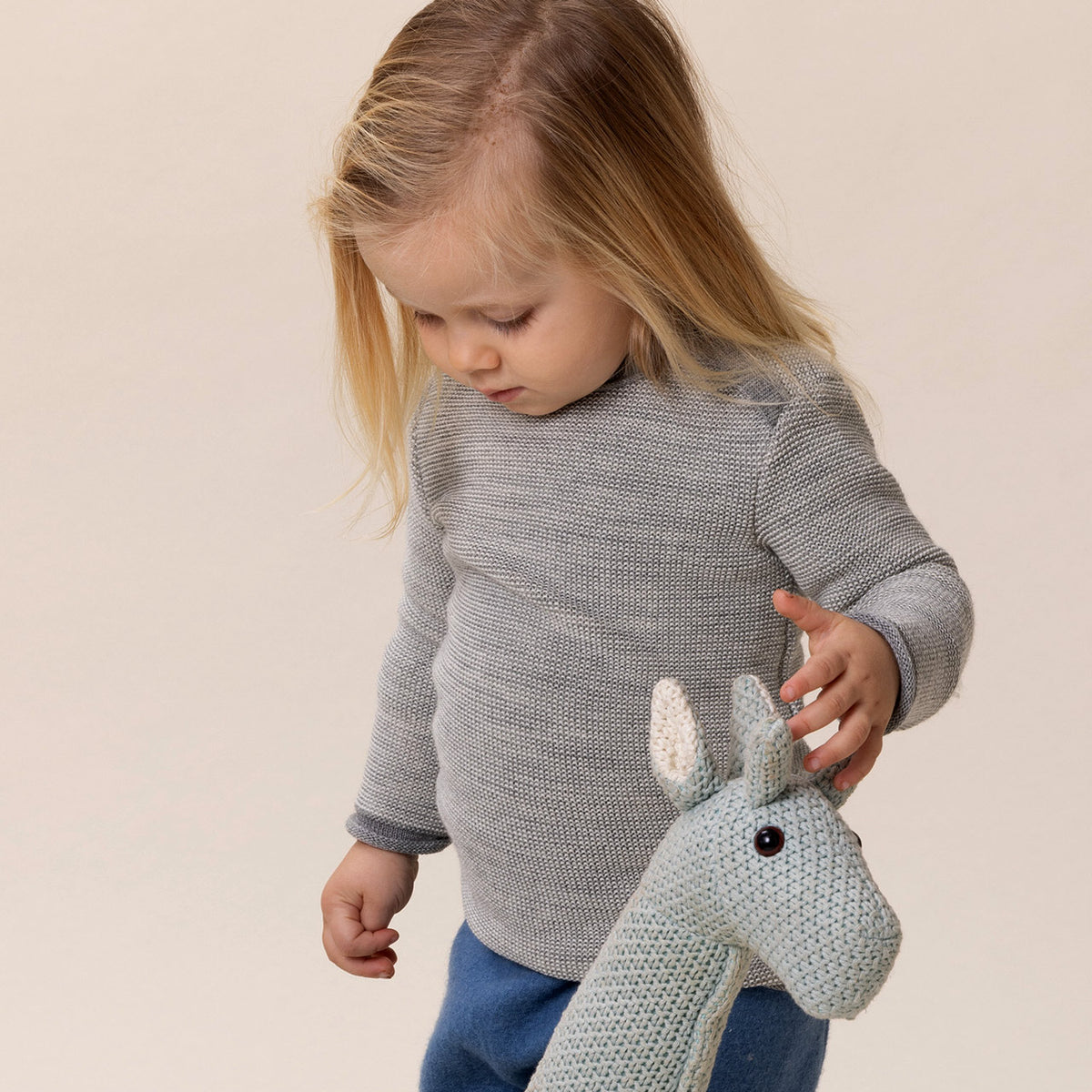 Organic Merino Baby Jumper - Rose/Natural (3m-4y) *Retired Colour