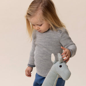 Merino Baby Jumper - Olive/Graphite (3-12m) *Retired Colour