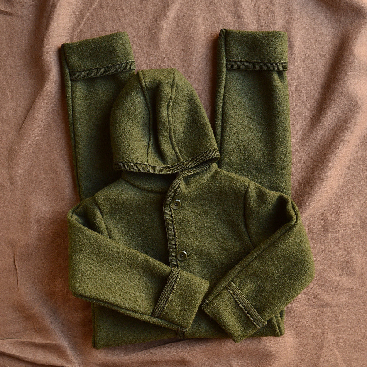 Boiled Wool Overalls with Hood (0-4y) *New AW25/26!