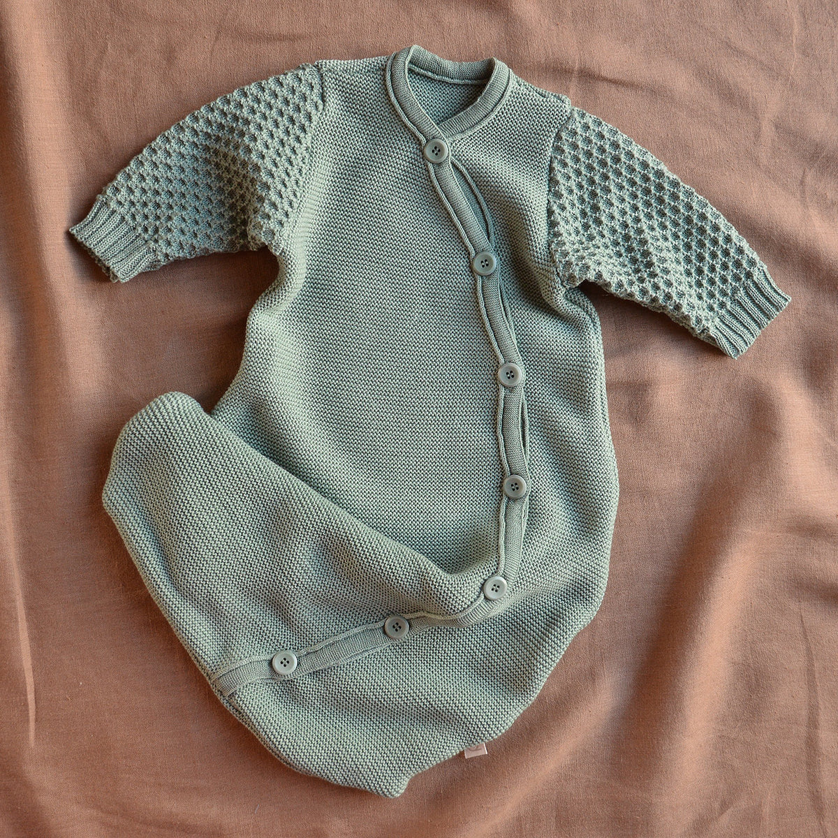 Knitted Sleeping Bag with Arms - Organic Merino Wool (0-18m)