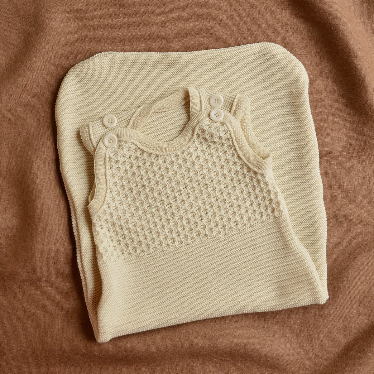 Knitted Sleeping Bag Sleeveless - Organic Merino Wool - Natural (0-18m+)