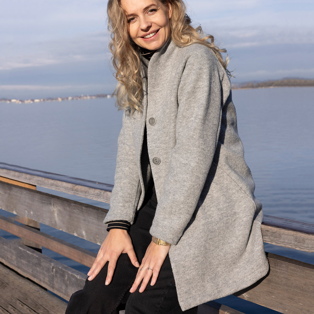 Women's Boiled Wool Coat