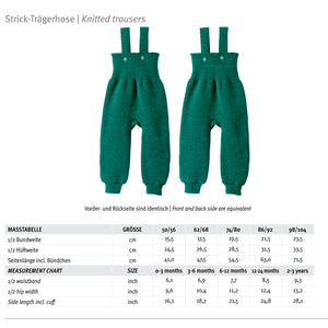 Knitted Dungarees in Organic Merino Wool - Graphite (0-3m) *Last One!