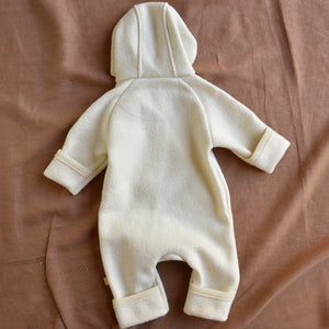 Baby Zip Overalls - Organic Boiled Wool - Natural (0-6m)