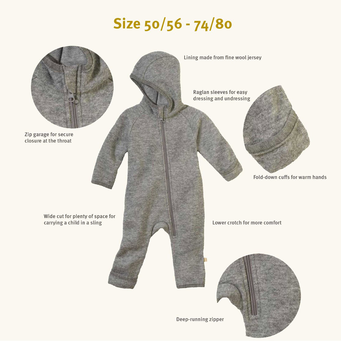 Boiled Wool Zip Overalls (6m-6y)