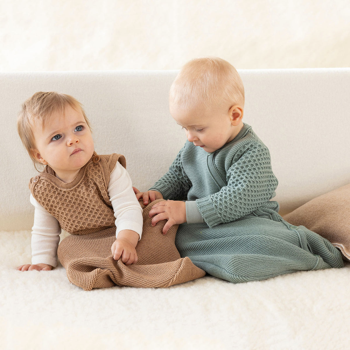 Knitted Sleeping Bag with Arms - Organic Merino Wool (0-18m)