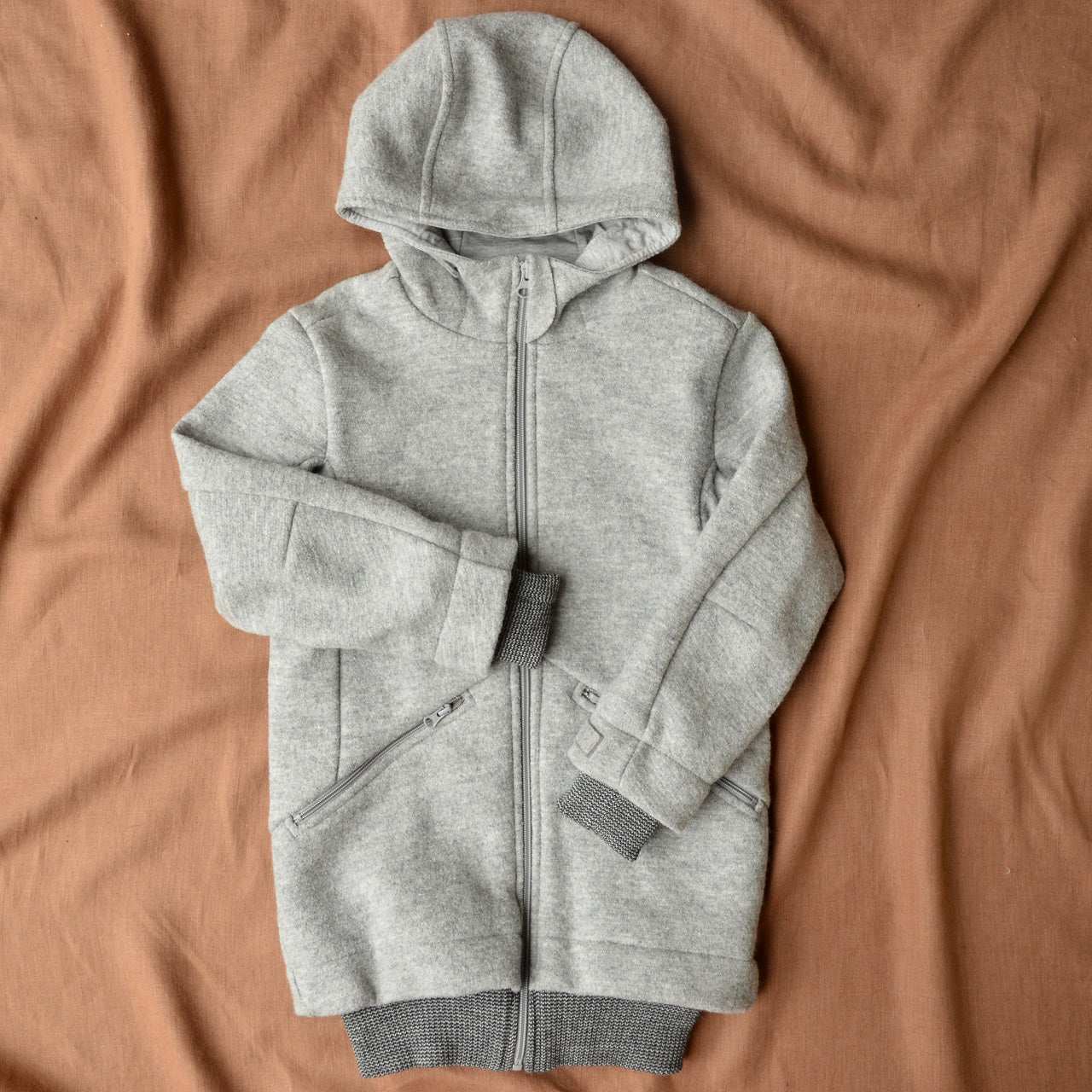Kids Outdoor Winter Long Coat - Grey (7-12y)