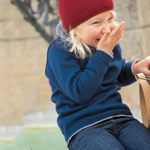 Classic Merino Kids Jumper - Marine Navy (1-3y) *PRE-LOVED