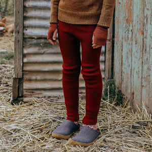 Knitted Merino Rib Leggings/Pants - Lagoon (9-10y+) *Retired Colour