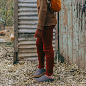 Knitted Merino Rib Leggings/Pants - Curry (9-10y+) *Retired Colour