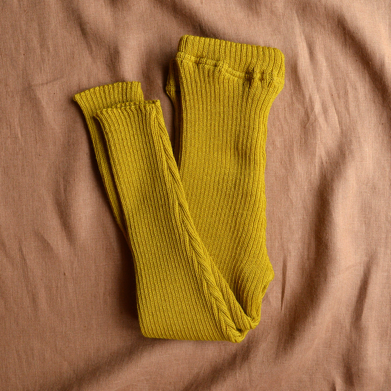 Knitted Merino Rib Leggings/Pants - Curry (9-10y+) *Retired Colour