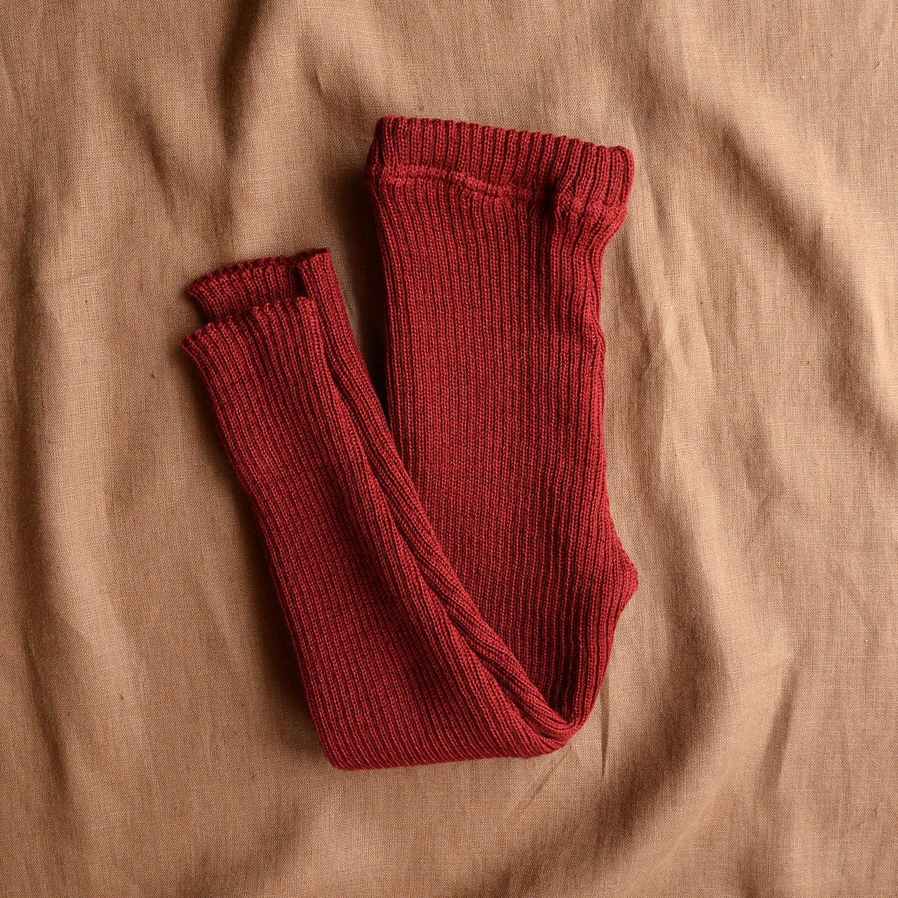 Knitted Merino Rib Leggings/Pants - Bordeaux (1-8y) *Retired Colour