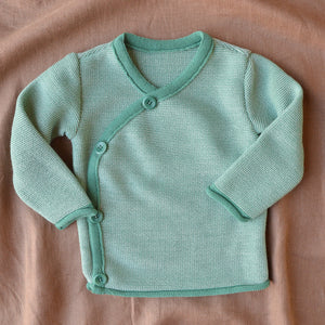 Merino Baby Jacket - Mint/Natural (6-12m) *Retired Colour*