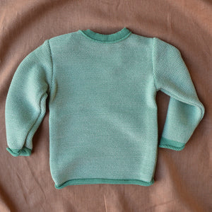 Merino Baby Jumper - Mint/Natural (0-4y) *Retired Colour*