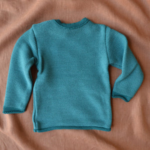 Merino Baby Jumper - Pacific/Teal (0-12m) *Retired Colour*