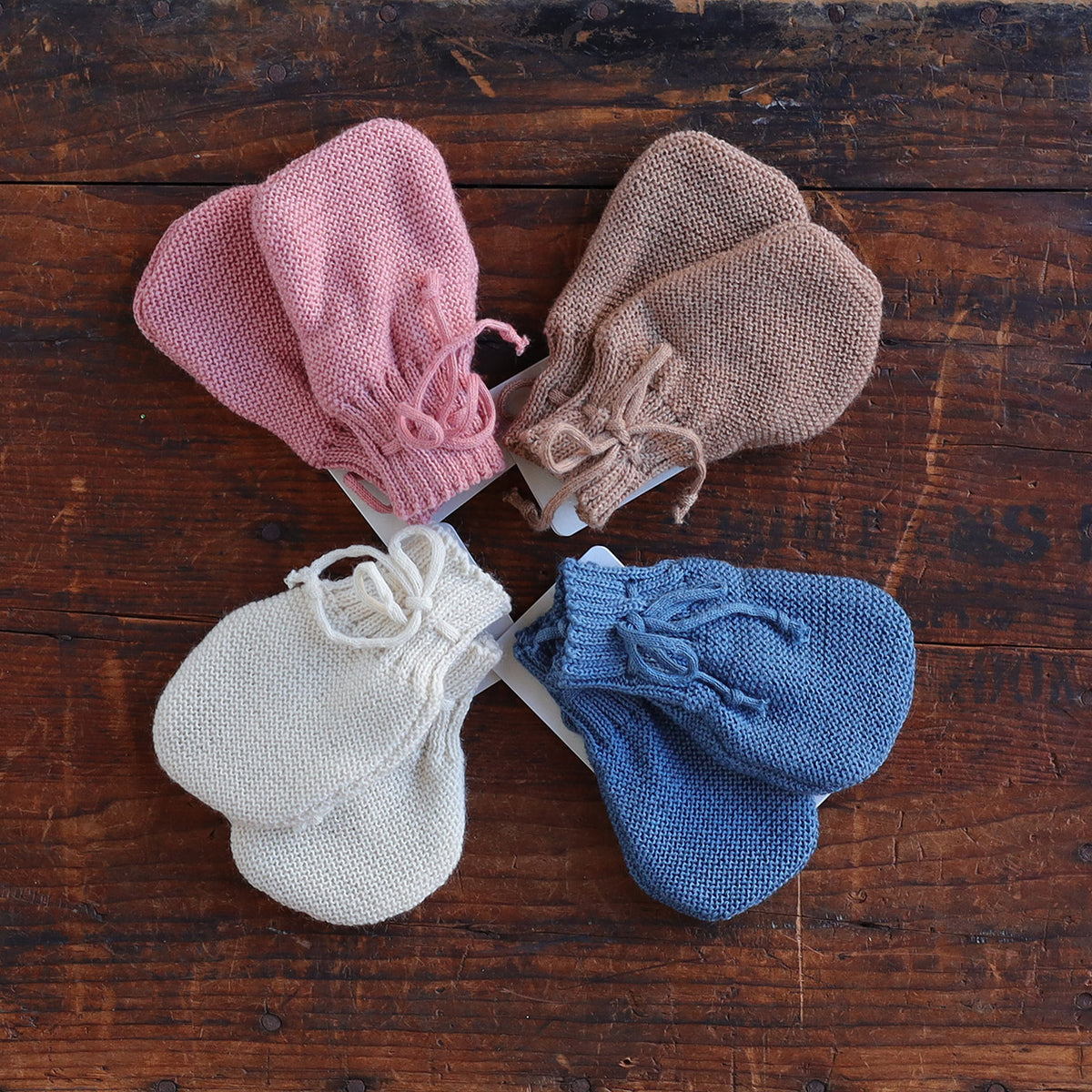Knitted Baby Mittens - 100% Organic Merino (0-12m)