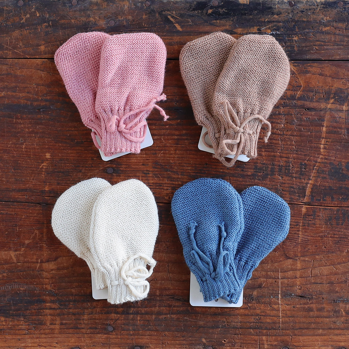 Knitted Baby Mittens - 100% Organic Merino (0-12m)