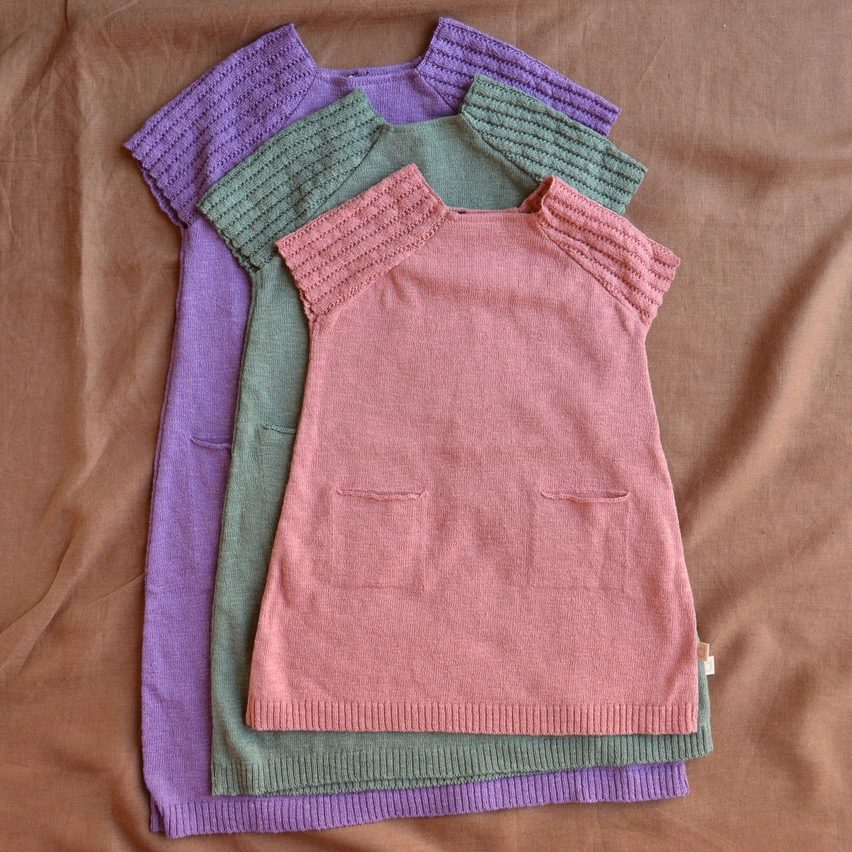 Kids Knitted Summer Pocket Dress - Organic Linen/Cotton (1-10y)