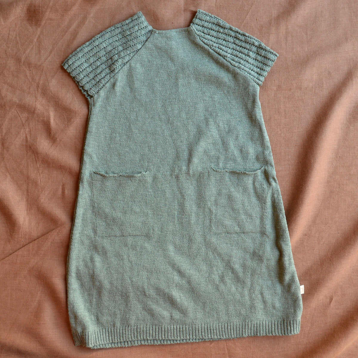 Kids Knitted Summer Pocket Dress - Organic Linen/Cotton (1-10y)