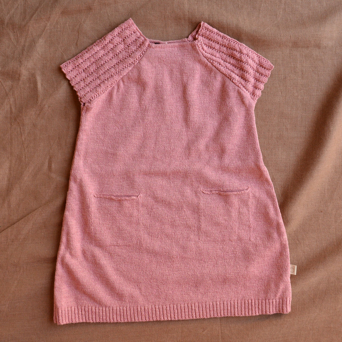 Kids Knitted Summer Pocket Dress - Organic Linen/Cotton (1-10y)