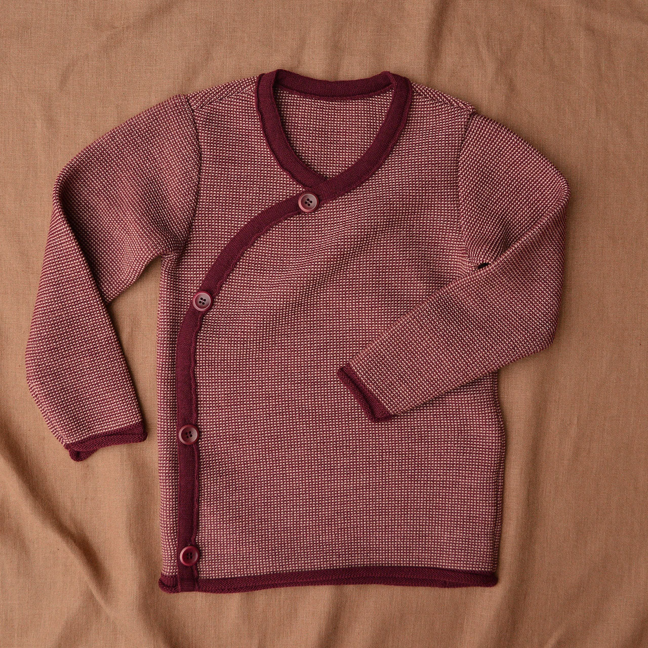 Organic Merino Baby Jacket - Cassis/Rose (3m-4y) *Retired Colour