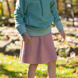 Boiled Wool Pocket Skirt - Cassis (1-8y)