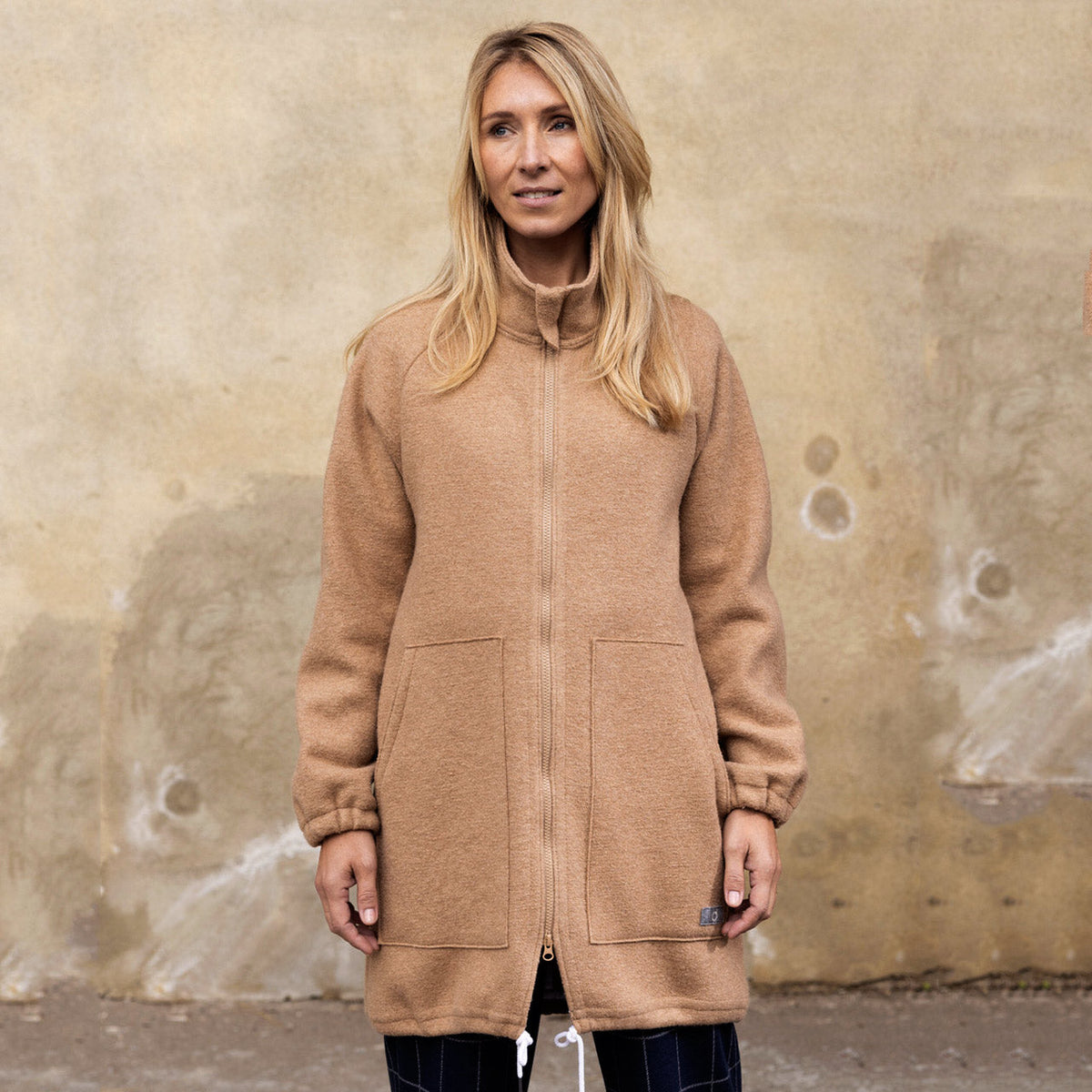 Women's Boiled Wool Coat - Navy (S-L)