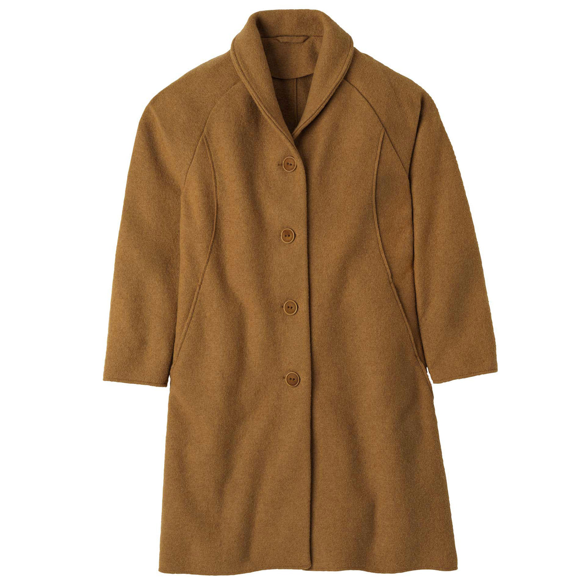 Women's Boiled Wool Coat - Toffee (S-L)