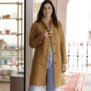 Women's Boiled Wool Coat - Toffee (S-L)