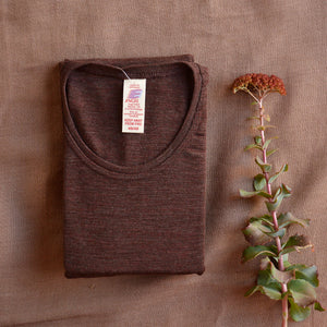 Men's Long Sleeve Top - 100% Organic Merino Wool - Cinnamon *Limited Edition