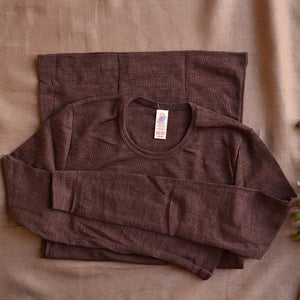 Men's Long Sleeve Top - 100% Organic Merino Wool - Cinnamon *Limited Edition
