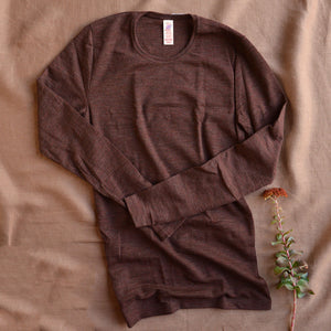 Men's Long Sleeve Top - 100% Organic Merino Wool - Cinnamon *Limited Edition