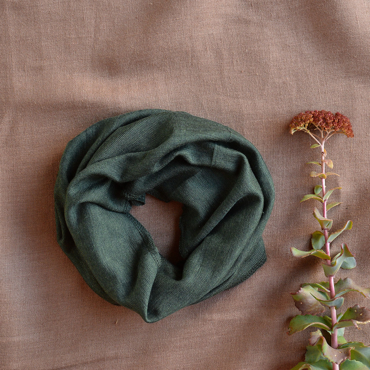 Tube Scarf - Organic Wool/Silk - Forest Green (Child-Adults) *Limited Edition