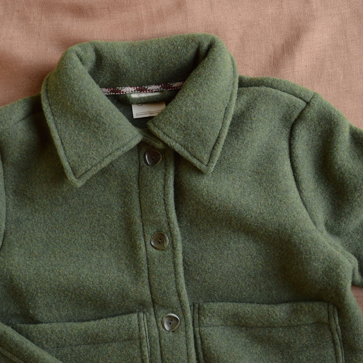 Women's Short Jacket - 100% Organic Wool Fleece - Reed (XS-L)