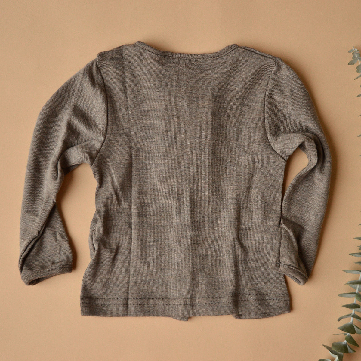Baby Fine Cardigan - Organic Merino/Silk - Walnut (0-2y)