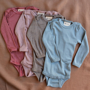 Baby Bodysuit Long Sleeve - Organic Merino/Silk (0-3yrs)
