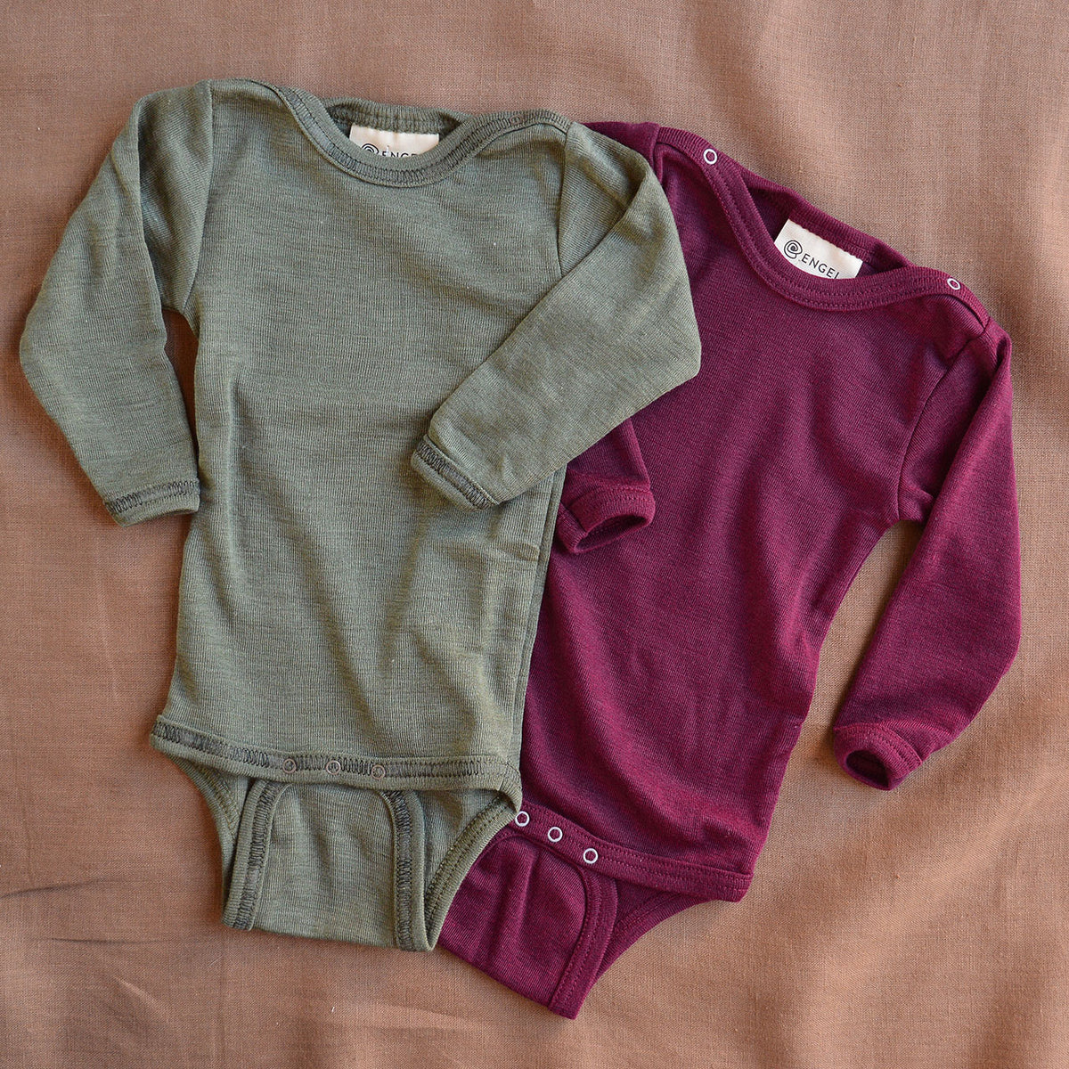 Baby Bodysuit Long Sleeve - Organic Merino/Silk (3m-3y) *Retired Colours