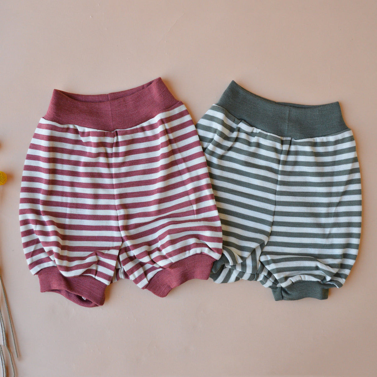 Summer Nappy Pants - Organic Merino/Mulberry Silk - Stripes (0-2y)