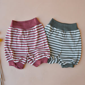 Summer Nappy Pants - Organic Merino/MulberrySilk - Stripes (0-2y) *Returning Soon