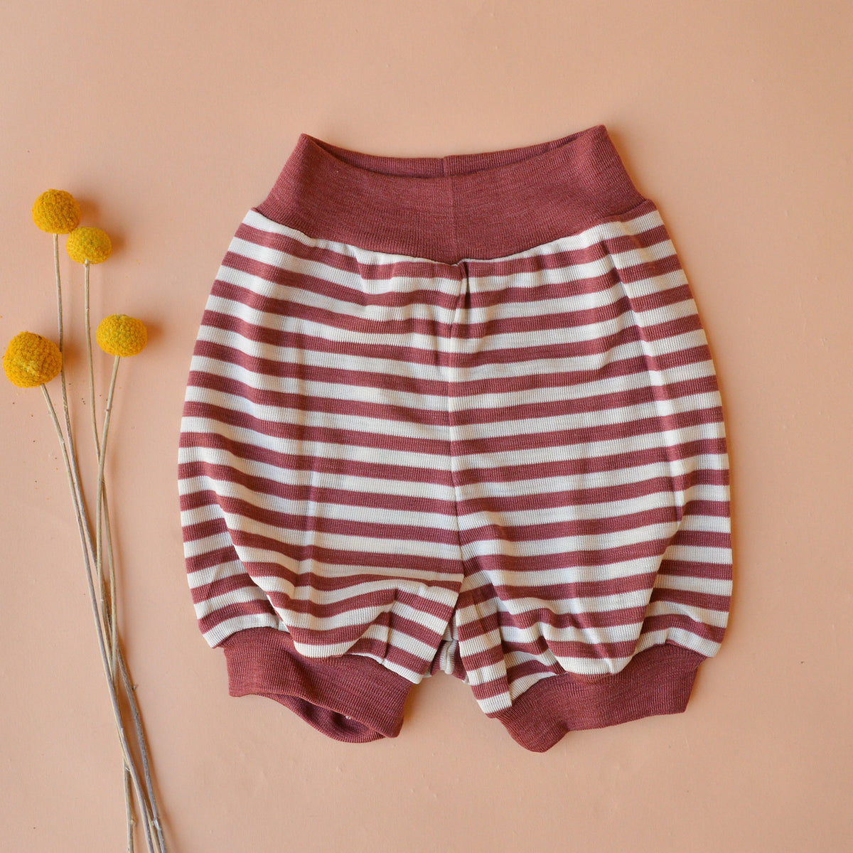 Summer Nappy Pants - Organic Merino/Mulberry Silk - Stripes (0-2y)