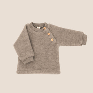 Baby Raglan Jumper - 100% Organic Wool Fleece - Walnut (3m-6y)