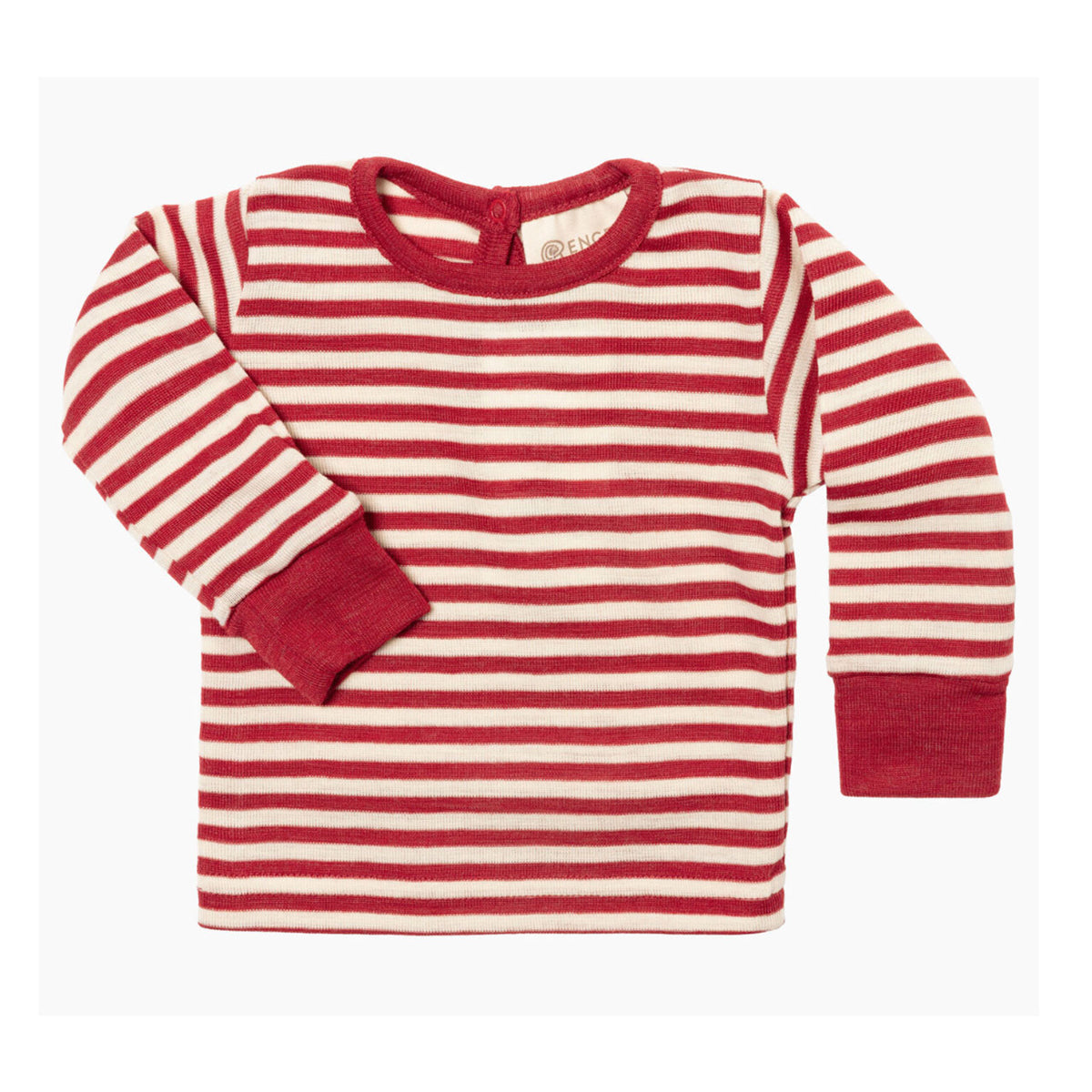 Baby Long Sleeve Top - 100% Organic Merino - Stripes (0-3y)