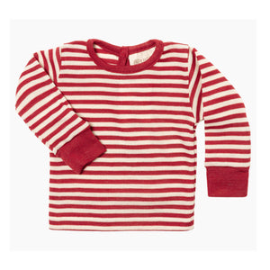 Baby Long Sleeve Top - 100% Organic Merino - Stripes (0-3y)