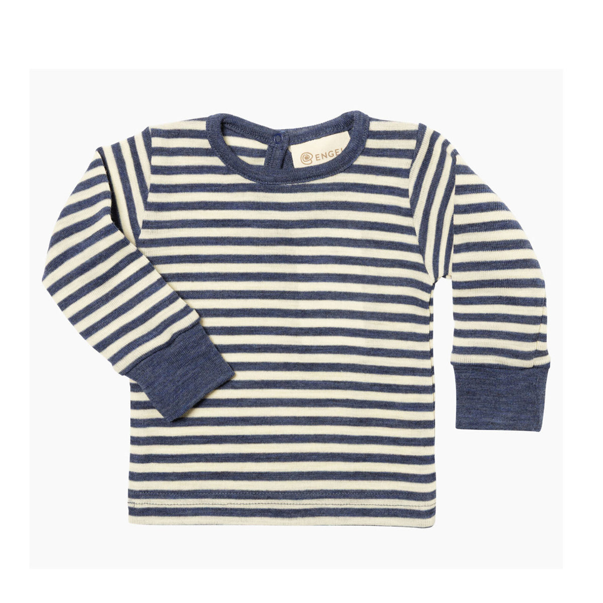 Baby Long Sleeve Top - 100% Organic Merino - Stripes (0-3y)