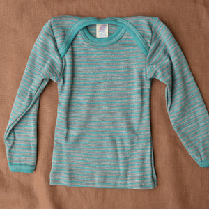 Baby Top Wool/Silk Long Sleeve - Fine Stripes (3m-3y)