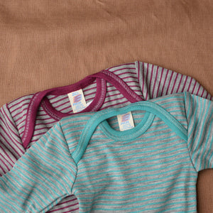 Baby Top Wool/Silk Long Sleeve - Fine Stripes (3m-3y)