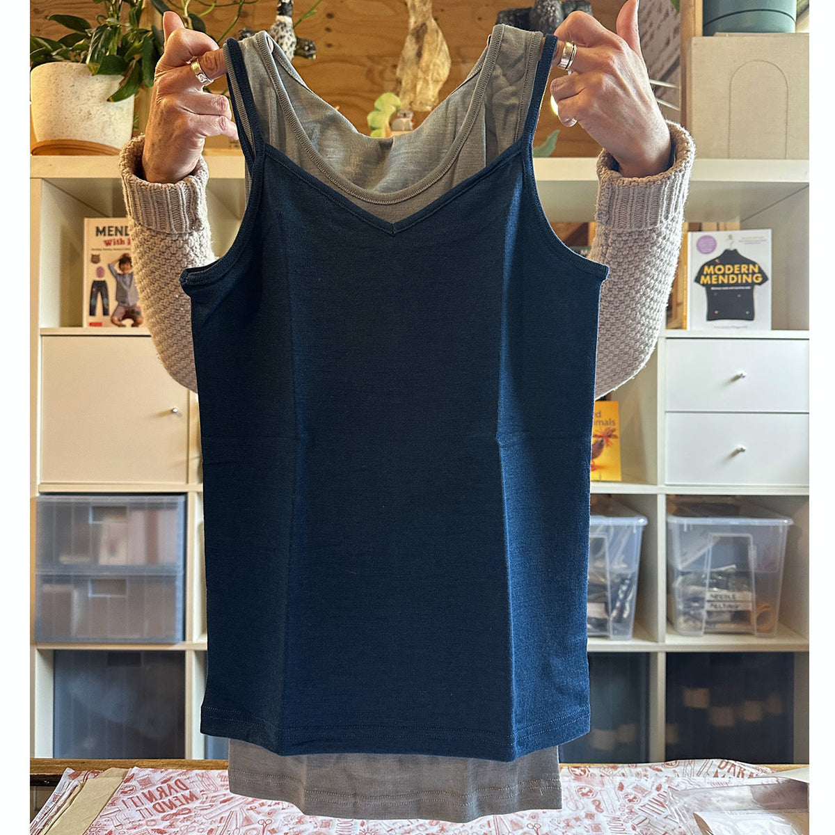 Women's V-Neck Camisole - Organic Wool/Silk