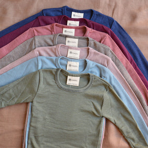 Child's Long Sleeve Top - Organic Merino/Silk (1-14y)