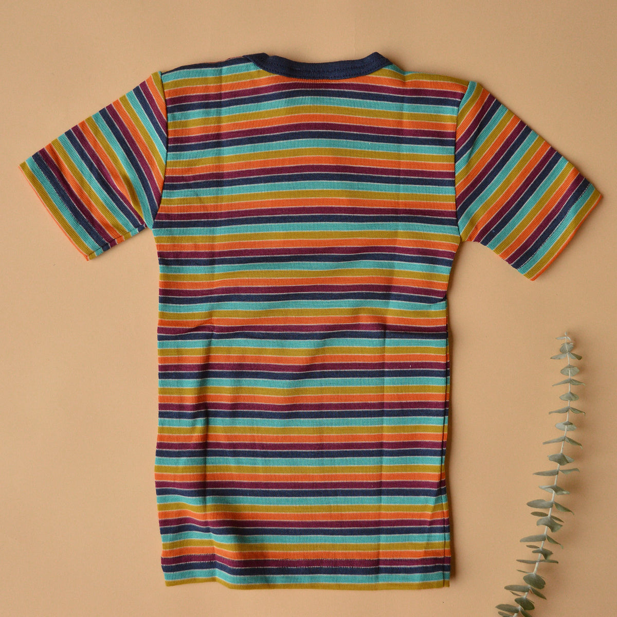 Child's T-Shirt - Organic Merino/Silk - Retro Stripes (1-14y)